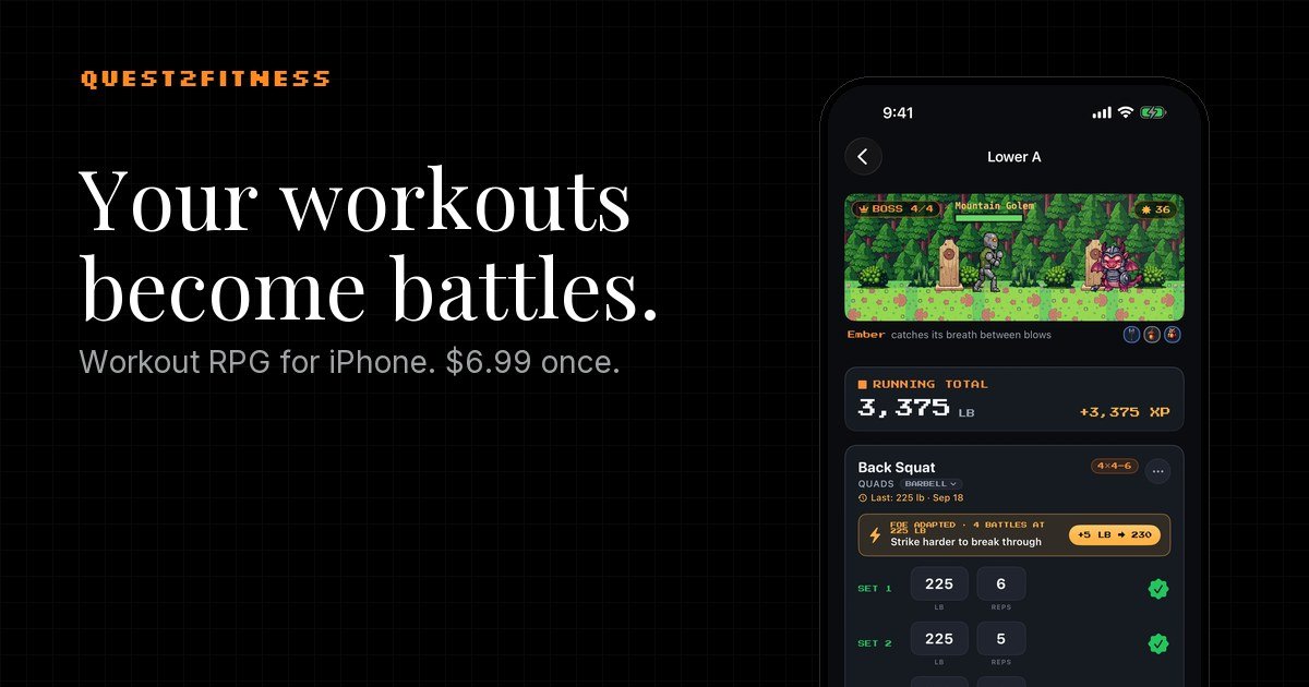I made a gym tracker that plays like an RPG. Every set you log hits a monster, and the last set of e